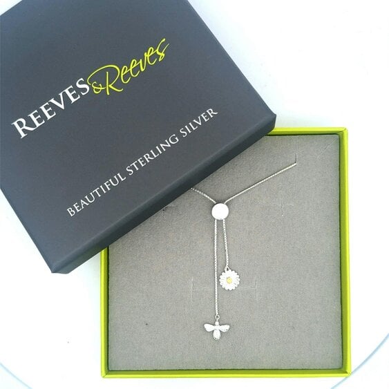 Reeves & Reeves Daisy & Bee Slider Necklace