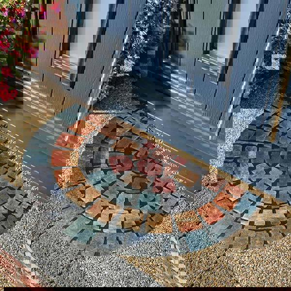 Nicoman Halfmoon Tile Barrier Doormat - Blue Edge