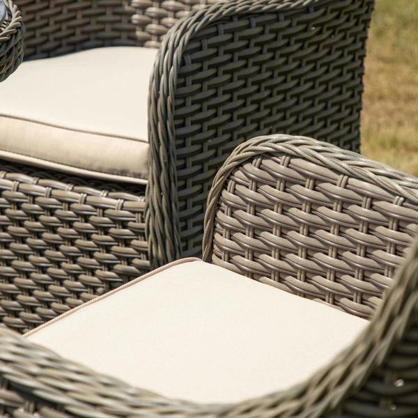 Dellonda Chester 3 Piece Rattan Wicker Outdoor Dining Set with Tempered Glass Table Top, Brown - DG86
