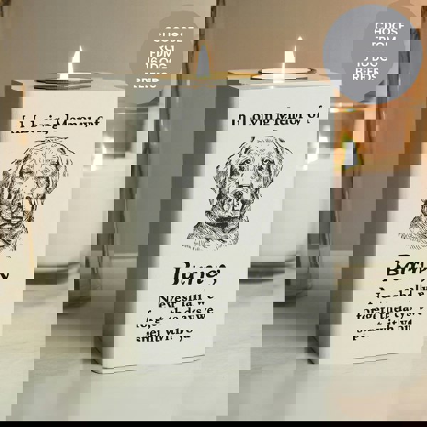 Personalised Memento Company Personalised Dog Breed Memorial Tealight Holder