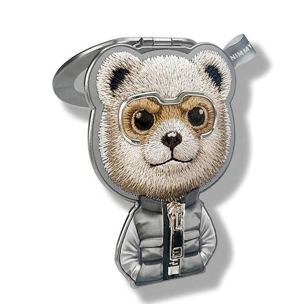 Nimmy Friends Nimmy Cool & Cute 2.0 Grey Bear Embroidery Magnetic Stand with MagSafe Grey - N-KM-BSZJ-11-A