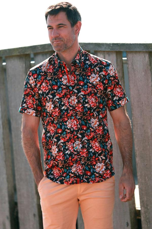 BAROQUE BLOOM SHORT SLEEVE SHIRT – Premium Men's Patterned Shirt by Claudio Lugli | Bold Design, Tailored Fit, Best Printed Shirts
