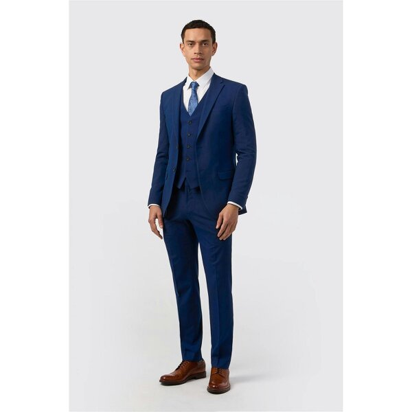 Limehaus Slim Fit Blue Stretch Jacket