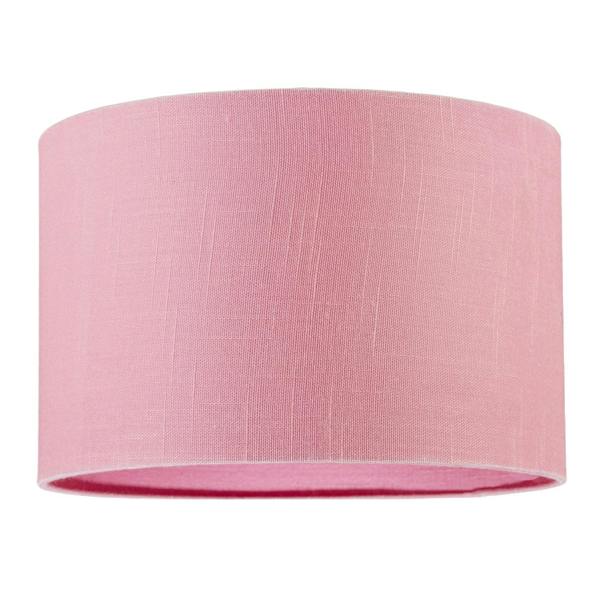 Modern Designer Candy Pink Textured Linen Fabric Circular Lamp Shade Image 1