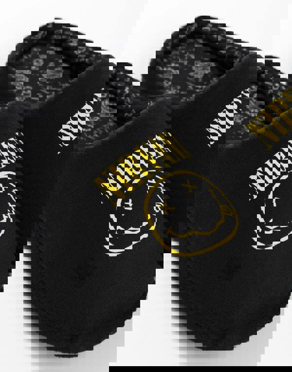 Nirvana Unisex Black Logo Mule Slippers