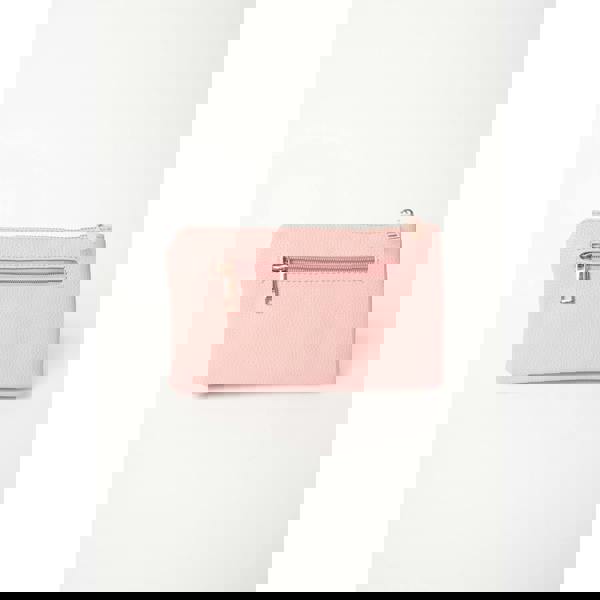 Blue Vanilla Detailed Zip Up Purse With Detachable Strap