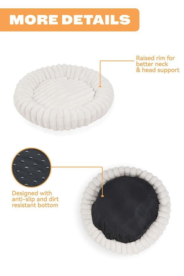 Living and Home Warm & Cosy White Round Pet Bed