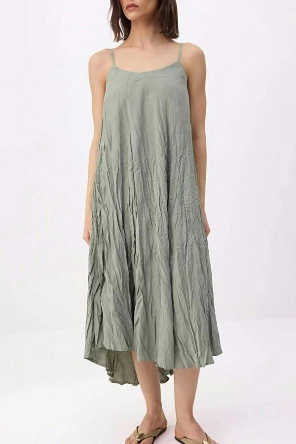 WOVCOR Crinkle Maxi Woven Dress