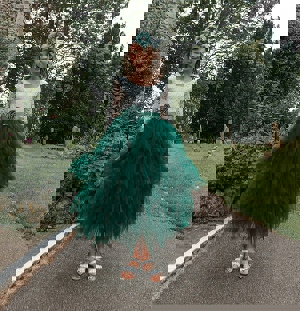 Flower Girl in Church Grounds