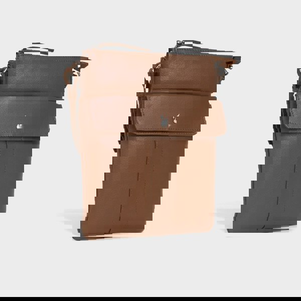 Assots London 'AMBA' Tan Soft Nappa Full Grain Real Leather Crossbody Bag