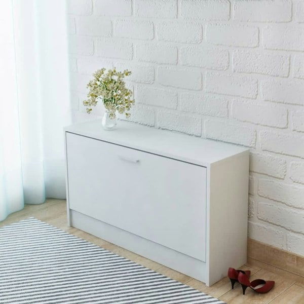 Berkfield Shoe Storage Bench White 80x24x45 cm