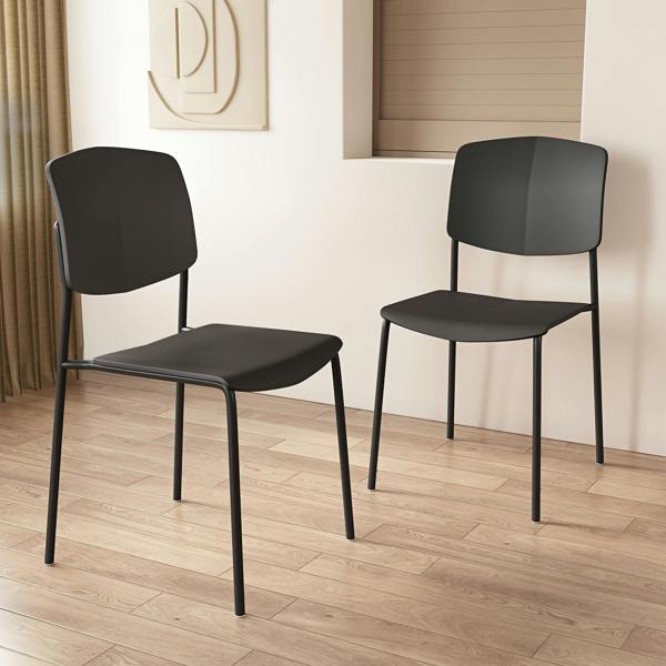 Core Products Pair of Academy Modern Dining Chairs, Stackable Design