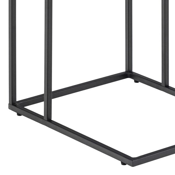 Wyld Haus Holbaeck Black Marble Effect Side Sofa Table