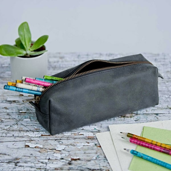 Paper High Buffalo Leather Square Pencil Case