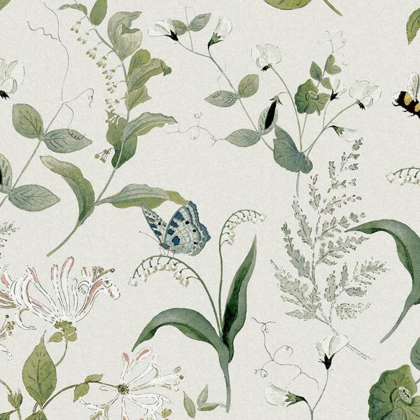 Sophie Allport Wild Floral Langham White Wallpaper