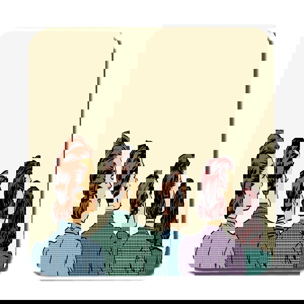 Benjamin Tate Design A crowd of spectators stand back retro style pop art (Coaster)