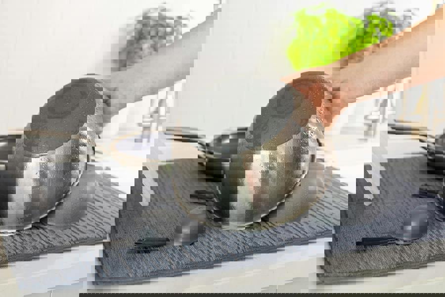 KitchenAid Set of 2 Sink Drying Mats, Charcoal Grey