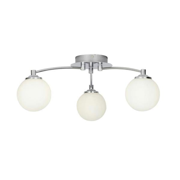 Pagazzi Lighting Navarro 3 Light Chrome Semi Flush Ceiling Light