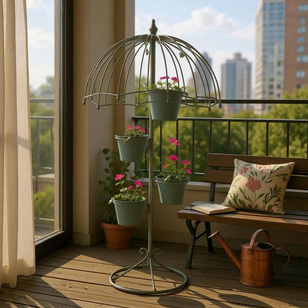 130CM BLUE METAL GARDEN PLANTER