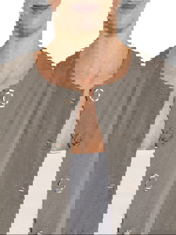 PennyPlain Linen Blend Crop Jacket - Sage