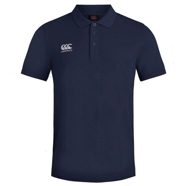 Canterbury Mens Waimak Short Sleeve Pique Polo Shirt - Navy