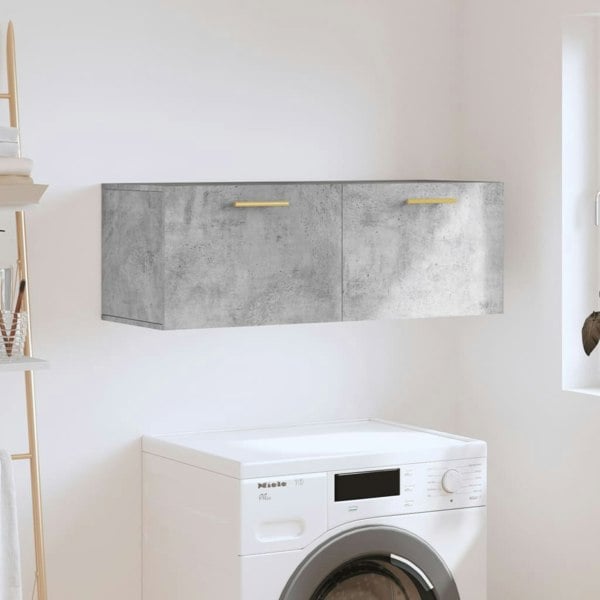 Berkfield Wall Cabinet Concrete Grey 100x36.5x35 cm Engineered Wood