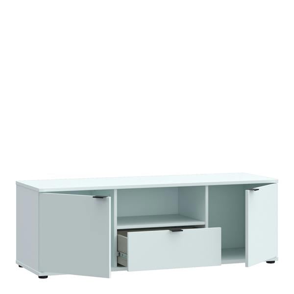 Furniture To Go Ganymede Wide TV Unit with Open Shelf, Drawer & 2 Doors in Light Grey
