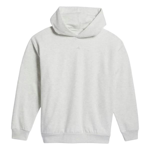 Adidas Unisex Adult Back Print Drop Shoulder Hoodie - Grey Melange - 