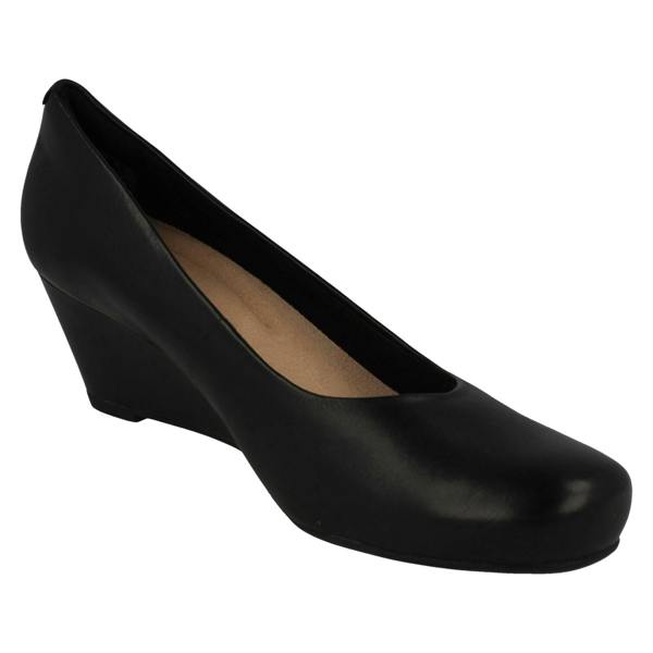 Clarks Ladies Clarks Wedge Heeled Court Shoes Flores Tulip