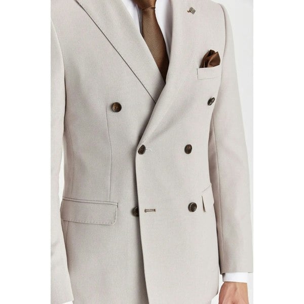 Paul Andrew Mayfair - Men's Stone 2 Piece Double Brested Suit