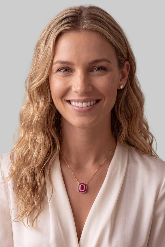 Latelita Great Gatsby Ruby Pendant Necklace Gold