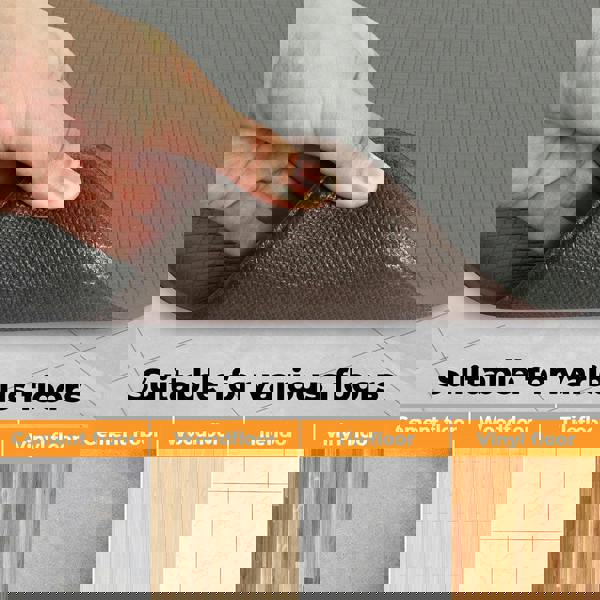 Marlow Kitchen Mat 2Pcs Non Slip Woven Rubber Floor Mat Absorbent Runner Grey