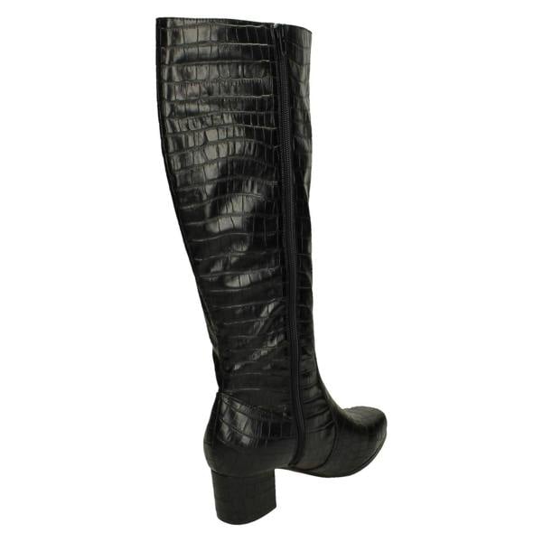 Spot On Ladies Spot On Extra Wide Fitting Knee High Boots F51131