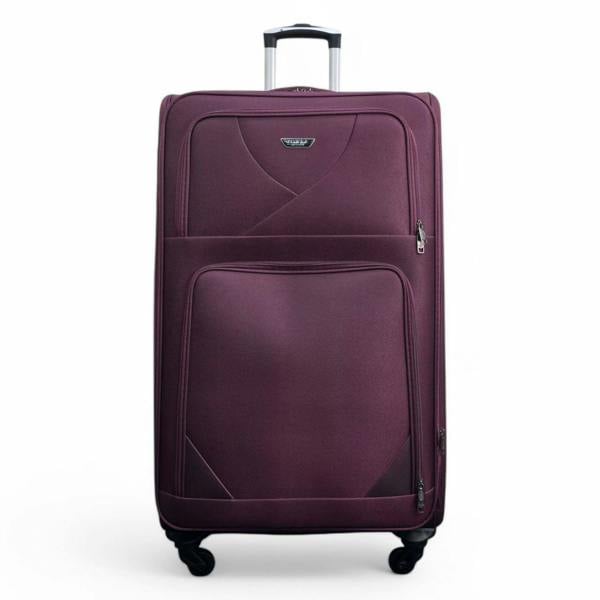 Infinity Luggage Soft Shell Lightweight Nylon Suitcase Set 4 Wheel Travel Case Holiday Bags