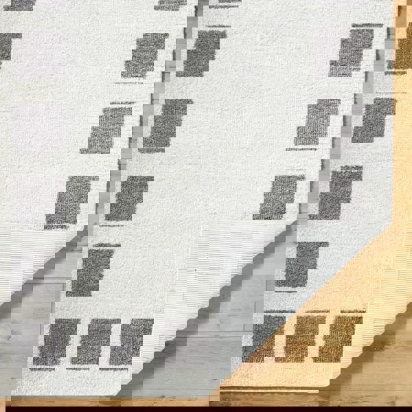 Livabliss Fossay Shag-Washable Beige Charcoal Modern High Pile Rug