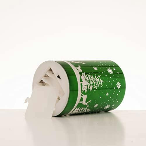 13cm Christmas Decorated Vase Table Forest Scene Green LED Light image 4