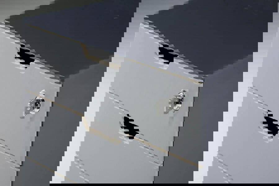 Durable COFFEE POINT Modular 4 Drawer Organiser Lockable Storage Box | Grey