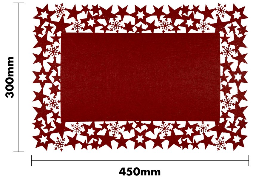 St Helens Felt Table Mats (Pair), Maroon