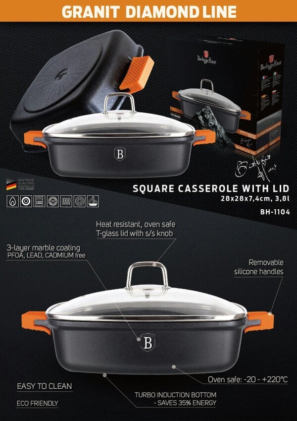 Berlinger Haus Square Casserole Berlinger Haus BH1104 Granite Diamond Line
