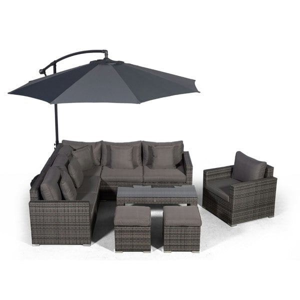 Giardino Havana 6 Seat Rattan Sofa and Armchair Set w/ Coffee Table and 2 Stools