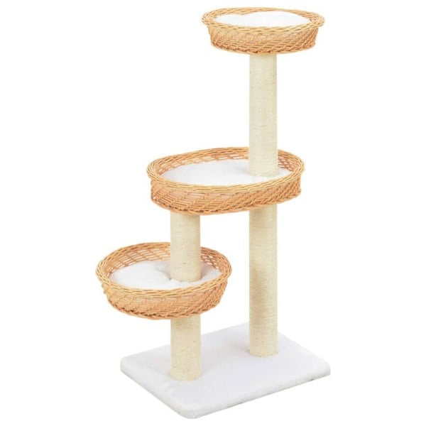 Berkfield Cat Tree with Sisal Scratching Post Natural Willow Wood