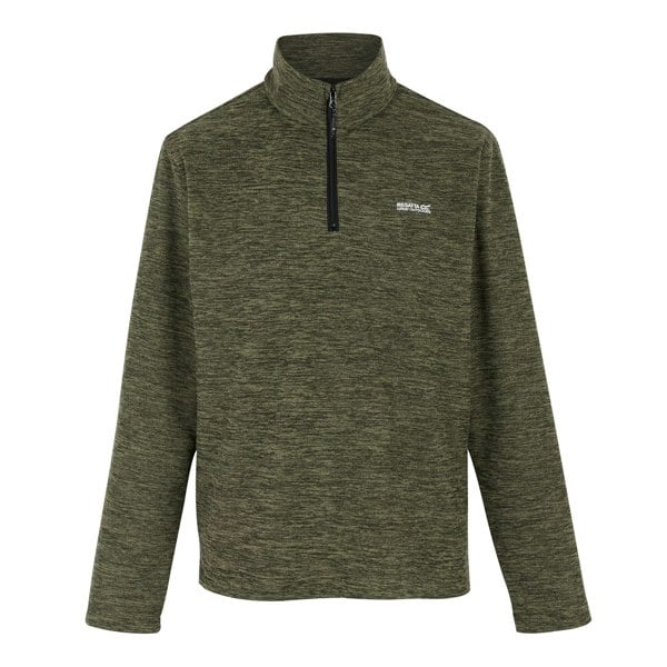 Regatta Mens Thompson Marl Half Zip Fleece Jacket - Oil Green