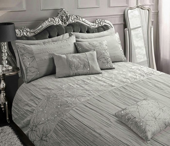 Intimates Marini Crinkle Sequin Pleated Duvet Cover & Pillowcase Set