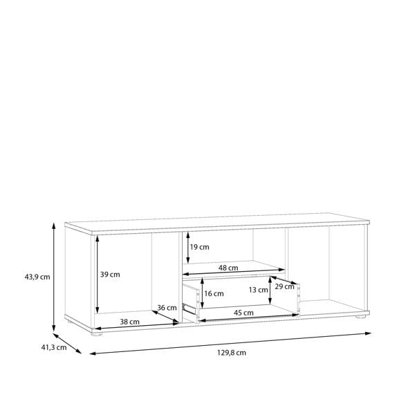 Furniture To Go Ganymede Wide TV Unit with Open Shelf & 2 Doors in Sage Green