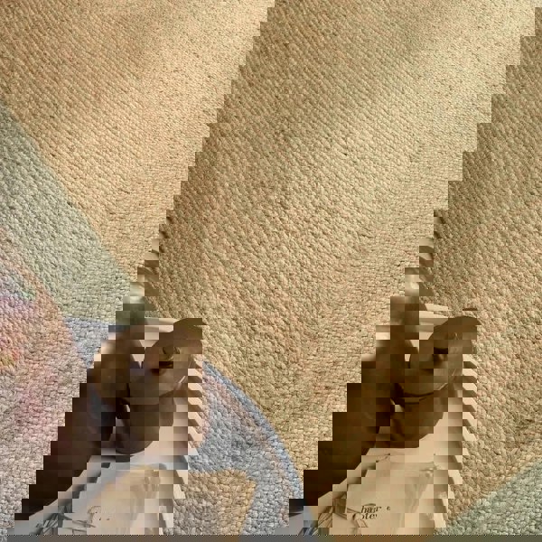 The Rugs Hand-Braided Jute Rug with Colourful Border