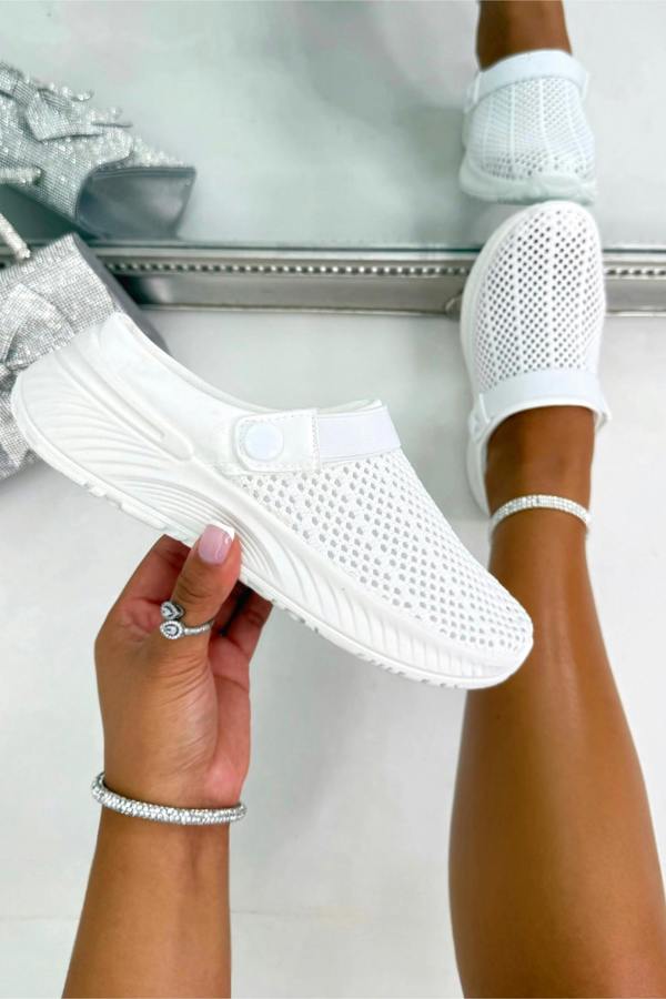 Love Lemonade Comfort Easy-Move Clog Sliders White