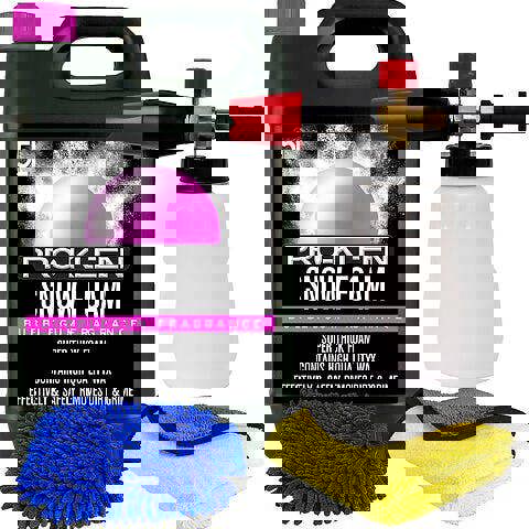 ProKleen Pro-Kleen Bubblegum Snow Foam, Karcher K Series Snow Foam Lance & Microfibre Cloth & Mitt Pressure Washer