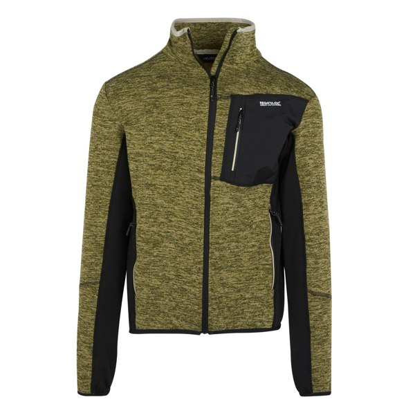 Regatta Mens Baslinn Marl Full Zip Fleece Jacket - Nephrite Green / Black