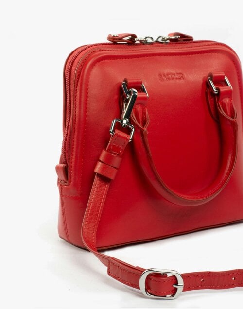 SADDLER KELLY Leather Zip Top Handbag  - Adjustable Strap, Phone Pocket, Crossbody or Handheld - RFID Protected
