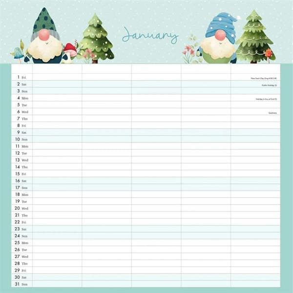 Gonks Family Planner 2027, Family Planners, Month To View, Humour, Gift